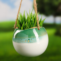 Кашпо подвесное "Круглое" зеленое, 11х11х9см Кашпо подвесное "Круглое" зеленое, 11х11х9см