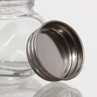 Банка стеклянная для хранения сыпучих продуктов Доляна &laquo;Мини&raquo;, 70 мл, 3,7&times;5,4 см, с металлической крышкой
