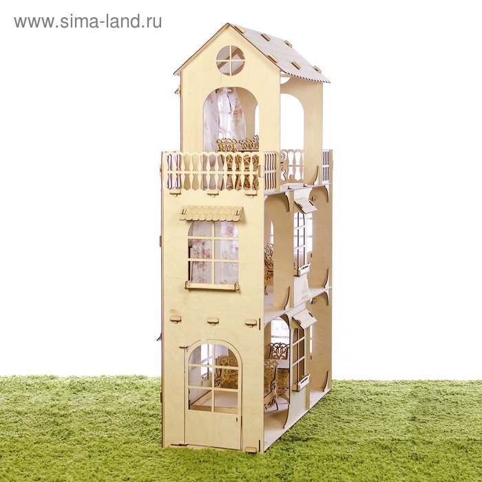 Конструктор &laquo;Большой кукольный дом&raquo;, без мебели и текстиля, фанера &mdash; 3 мм, этаж: 33 см