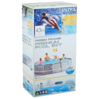 Бассейн каркасный Prism Frame, 427 х 107 см, фильтр-насос, лестница, тент, подстилка, 26720NP INTEX Бассейн каркасный Prism Frame, 427 х 107 см, фильтр-насос, лестница, тент, подстилка, 26720NP INTEX