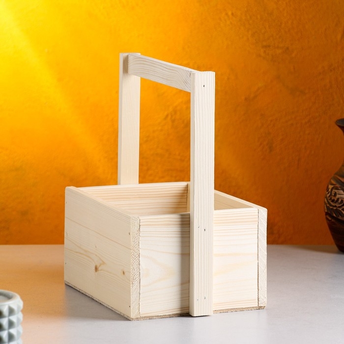 Кашпо деревянное 20&times;15&times;11(25) см Элегант "Рестайл Классик", с ручкой Дарим Красиво