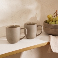 Набор кружек фарфоровых SL Home &laquo;Мольвено&raquo;, 400 мл, цвет коричневый