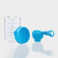 Набор мерных ёмкостей &laquo;Маэстро&raquo;, 7 предметов: стакан 500 мл, ложки, цвет голубой