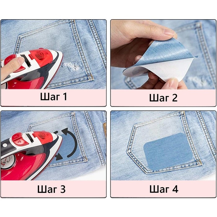 Набор заплаток для одежды &laquo;Синий спектр&raquo;, овальные, термоклеевые, 7 &times; 5 см, 5 шт