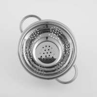 Дуршлаг из нержавеющей стали Доляна &laquo;Индия&raquo;, 1,1 л, d=20 см, на ножке, две ручки