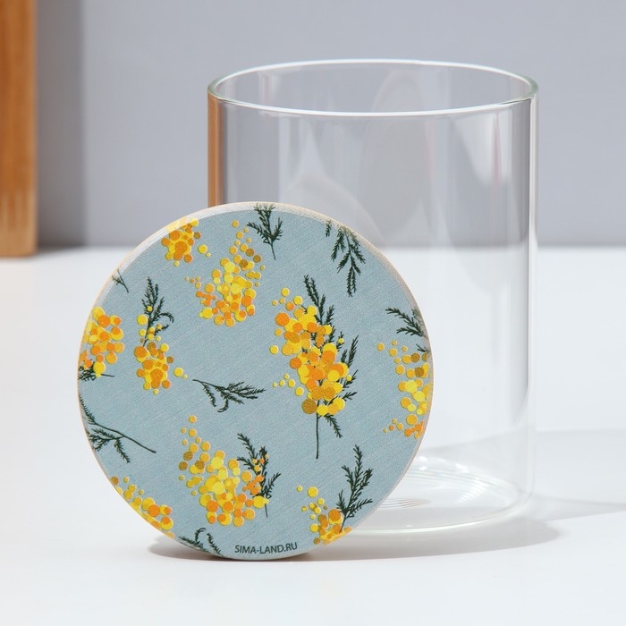 Банка для хранения сыпучих продуктов и круп &laquo;Нежная мимоза&raquo;, 450 мл