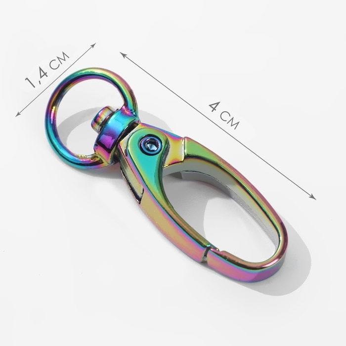 Карабин металлический, 40 &times; 14 мм / 10 &times; 1 мм, 5 шт, цвет бензин