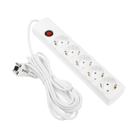 Сетевой фильтр Luazon Lighting, 5 розеток, 5 м, 3500 Вт, 3х1 мм2, 16 A, 220 В, c предохранителем, белый Сетевой фильтр Luazon Lighting, 5 розеток, 5 м, 3500 Вт, 3х1 мм2, 16 A, 220 В, c предохранителем, белый