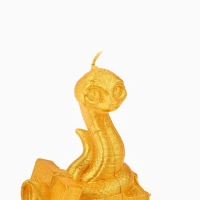 Свеча новогодняя &laquo;Змейка с подарком&raquo;, на Новый год, золотая 77 х 61 х 35