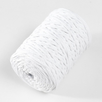 Шнур для вязания без сердечника 70% хлопок, 30% полиэстер ширина 3мм 100м/160&plusmn;10гр (101)