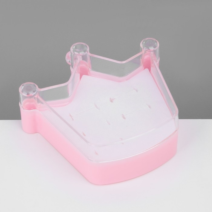 Органайзер для украшений &laquo;Шкатулка корона&raquo; 6 мест, пластик, 9,5&times;9&times;3 см, цвет розовый