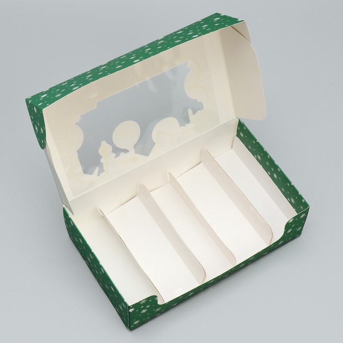 Коробка для эклеров с вкладышами «С Новым годом!», ветки, 25.2 х 15 х 7 см, Новый год Коробка для эклеров с вкладышами «С Новым годом!», ветки, 25.2 х 15 х 7 см, Новый год