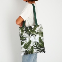 Шопер &laquo;Тропики&raquo; 35х0.5х40 см, отдел без молнии, без подклада, зеленый