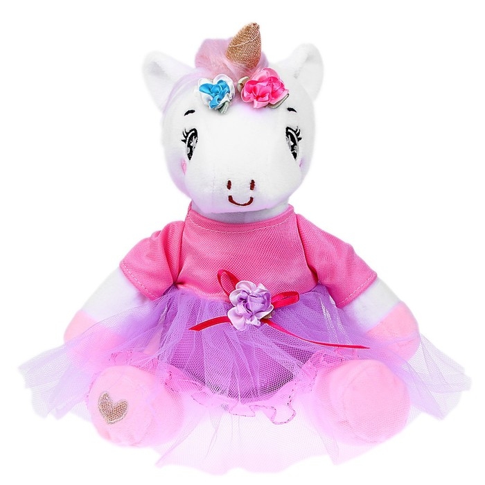 Мягкая игрушка &laquo;Единорожка&raquo;, в платье, 21 см