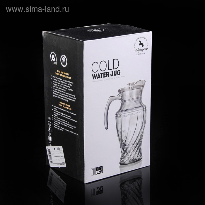 Кувшин для воды стеклянный «Вихрь», 1,6 л, 12×25,5 см Кувшин для воды стеклянный «Вихрь», 1,6 л, 12×25,5 см
