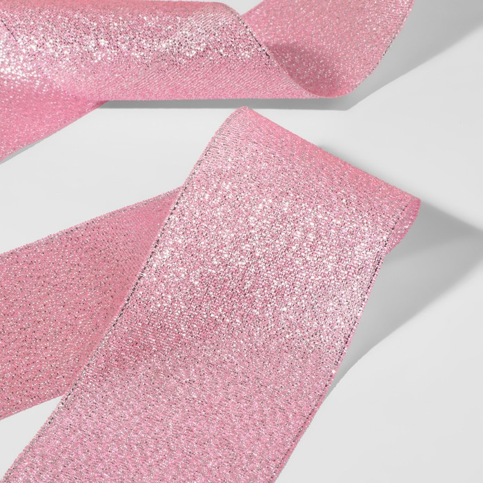 Лента парчовая, 50 мм, 23 &plusmn; 1 м, цвет розовый №013