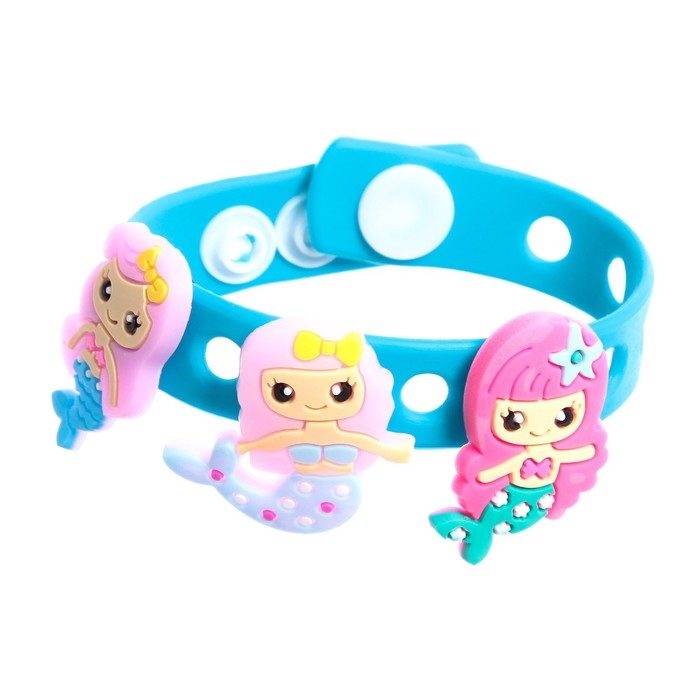 Набор «Милый браслетик», русалочка, джибитсы 3 шт., силиконовый Набор «Милый браслетик», русалочка, джибитсы 3 шт., силиконовый