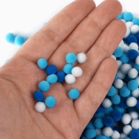 Набор текстильных деталей для декора. Помпоны для творчества &laquo;Голубые Микс&raquo;, 55 гр