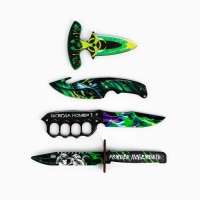 Набор оружия "Зеленый"нож кастет, нож-штык, нож тычковый, нож с крюком Набор оружия "Зеленый"нож кастет, нож-штык, нож тычковый, нож с крюком