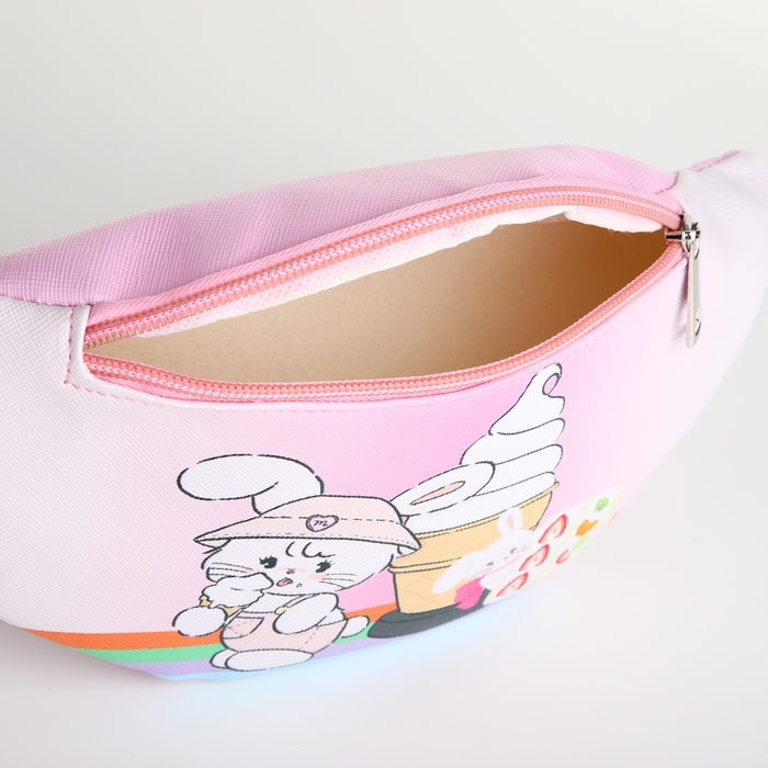 Сумка поясная детская на молнии, цвет розовый Сумка поясная детская на молнии, цвет розовый