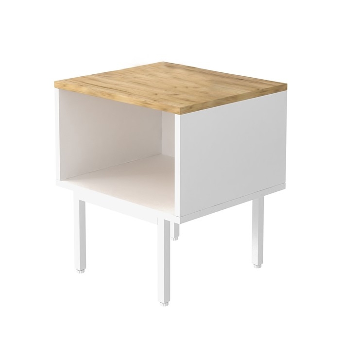 Тумба прикроватная Bergen, 40х35х45 см, дуб крафт золотой, белый Тумба прикроватная Bergen, 40х35х45 см, дуб крафт золотой, белый