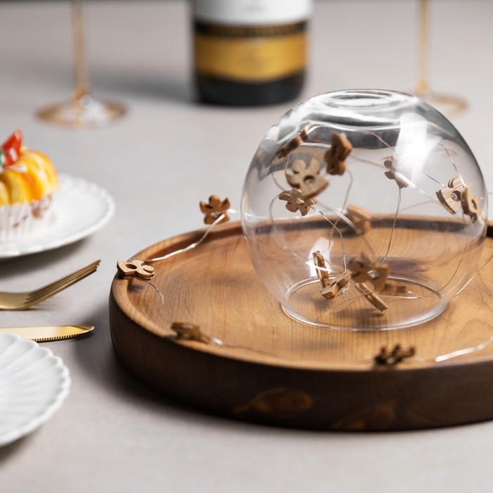 Гирлянда &laquo;Нить&raquo; 2 м роса с насадками &laquo;Ангелочек&raquo;, IP20, серебристая нить, 20 LED, батарейки ААх2 (нет в комплекте), свечение тёплое белое