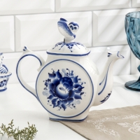 Чайник "Сова", 22 х 8 х 20 см, гжель, кобальт Чайник "Сова", 22 х 8 х 20 см, гжель, кобальт