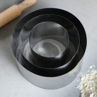 Набор форм для выпечки и выкладки «Круг», d-20, h-10 см, 3 шт Набор форм для выпечки и выкладки «Круг», d-20, h-10 см, 3 шт