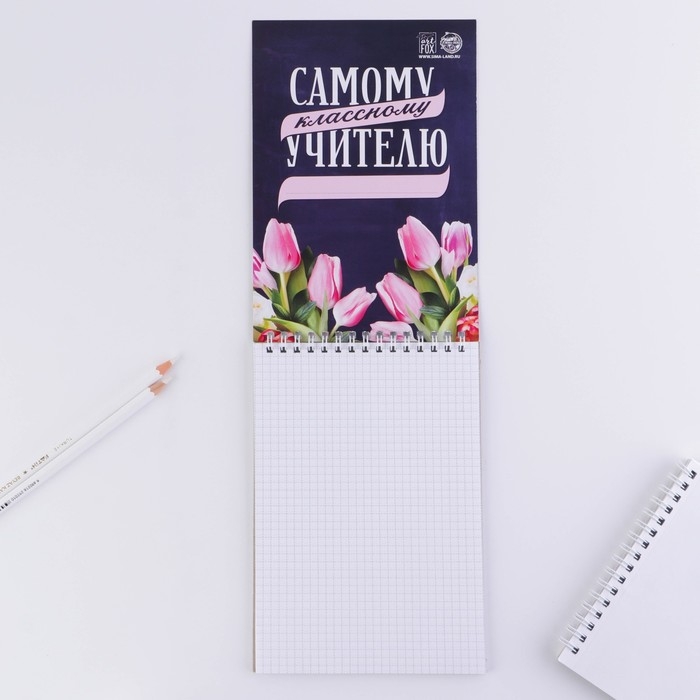 Блокнот «Самому лучшему учителю» на гребне, формат А5, 40 листов Блокнот «Самому лучшему учителю» на гребне, формат А5, 40 листов