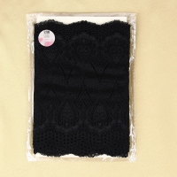 Кружевная эластичная ткань, 185 мм &times; 2,7 &plusmn; 0,5 м, цвет чёрный