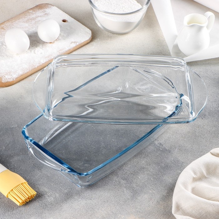 Форма для запекания прямоугольная Borcam, 1,3/0,9 л, 28,6&times;16&times;5 см, с крышкой