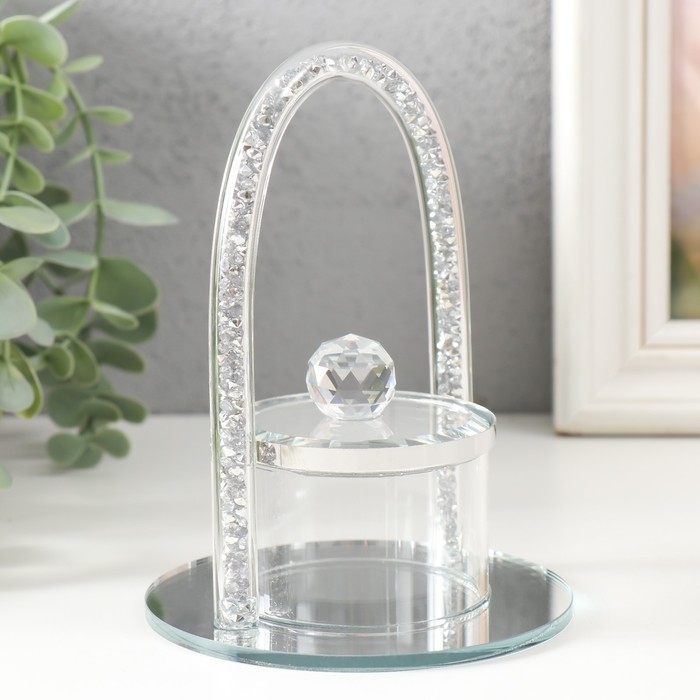 Шкатулка стекло "Арка на пьедестале" прозрачная 10*10*13,5 см