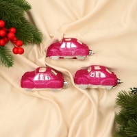 Набор украшений пластик 3 шт "Машинки" 9х3,5 см, розовый Набор украшений пластик 3 шт "Машинки" 9х3,5 см, розовый