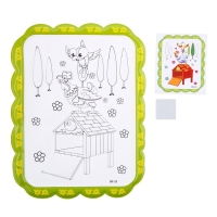 Набор для творчества: создание игрушки из меховых палочек и раскраска &laquo;Веселая курочка&raquo;