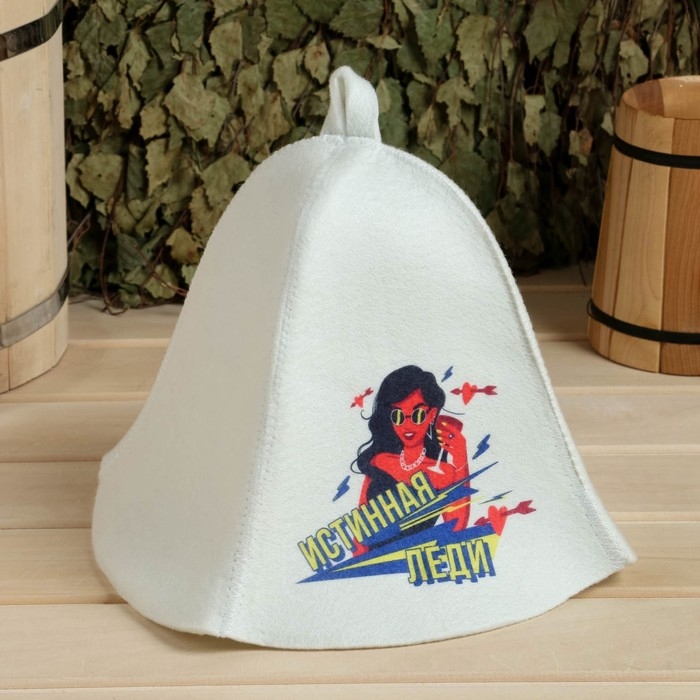 Шапка для бани принт Шапка для бани принт "Истинная леди"