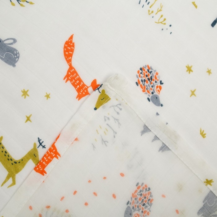 Пелёнка муслиновая Крошка Я &laquo;Лисички&raquo; 120х110 см, двухслойная, 100% хлопок