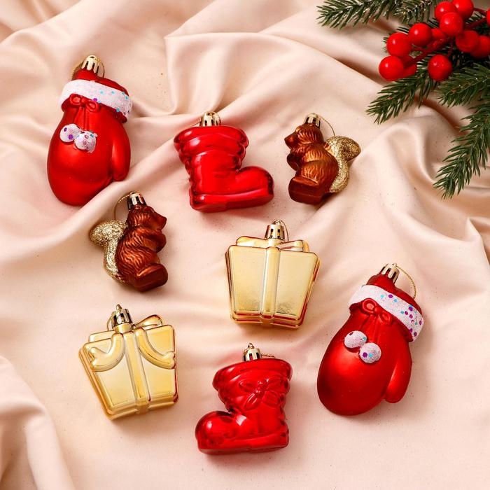 Набор украшений пластик 8 шт "В гостях у белочек" микс