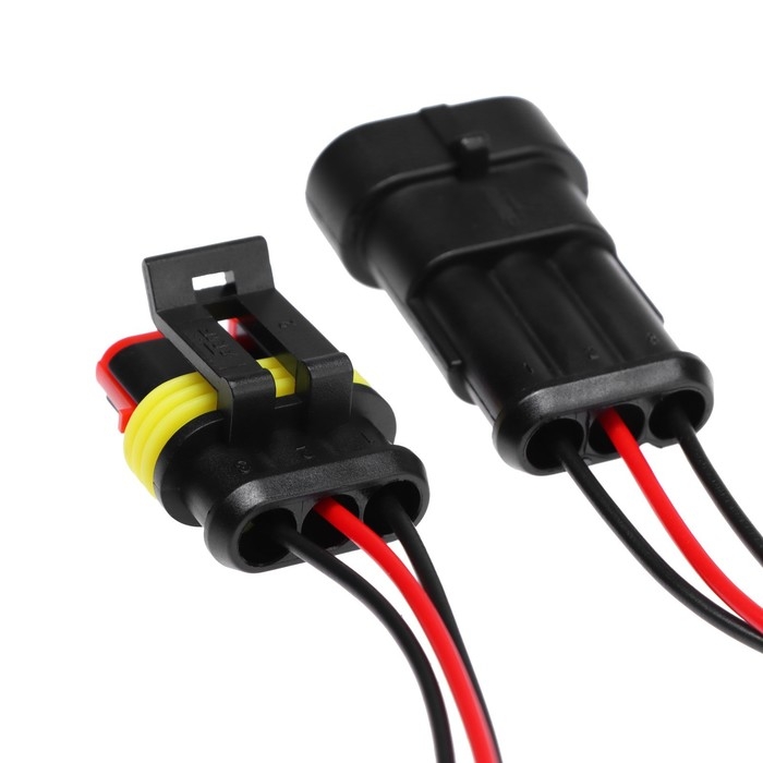 Разъем автомобильный, герметичный штекер-гнездо DJ7031-1.5-11/21, 3 контакта, набор 2 шт Разъем автомобильный, герметичный штекер-гнездо DJ7031-1.5-11/21, 3 контакта, набор 2 шт