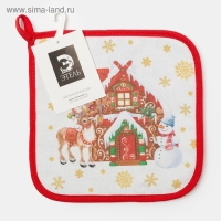 Прихватка &laquo;Новогодние игрушки&raquo; саржа, 19х19см,100% х/л,ватин 250г/м2
