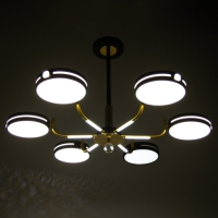 Люстра "Нестер" 6хLED 156Вт 3000-6000К черно-золотой 87х87х35 см BayerLux Люстра "Нестер" 6хLED 156Вт 3000-6000К черно-золотой 87х87х35 см BayerLux