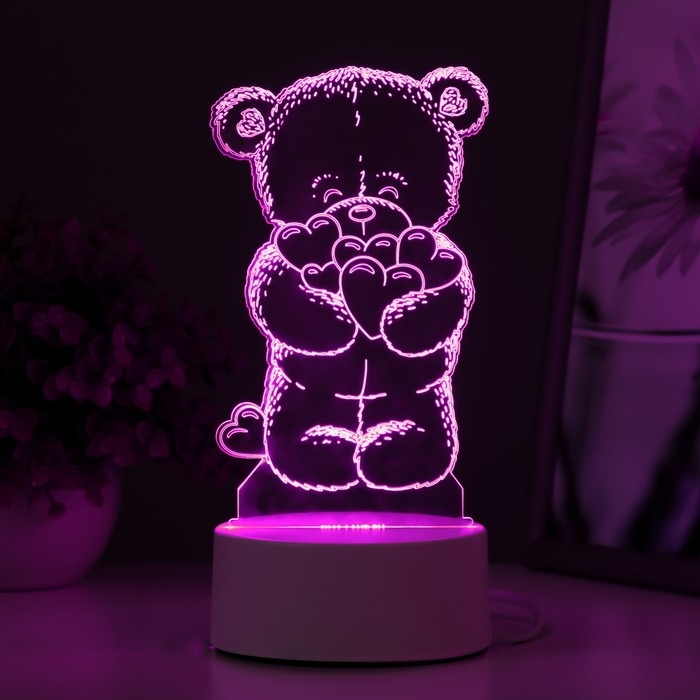 Светильник "Мишутка" LED RGB от сети 9,5х9,5х16 см RISALUX