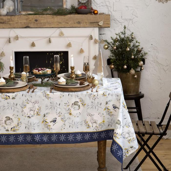 Скатерть Скатерть "Этель" Snow animals 149х220см с ГМВО, 100%хл, 190г/м2