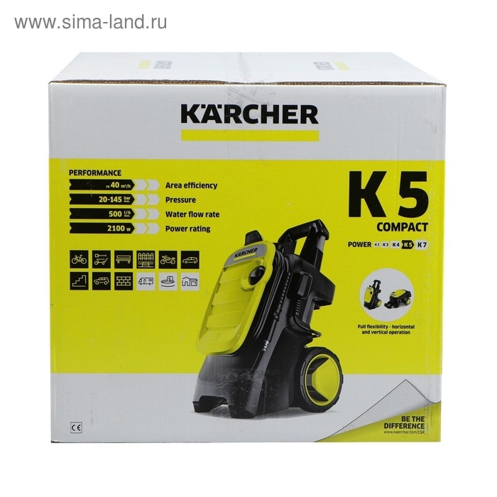Мойка высокого давления Karcher K 5 Compact, 145 бар, 500 л/ч, 1.630-750.0 Мойка высокого давления Karcher K 5 Compact, 145 бар, 500 л/ч, 1.630-750.0
