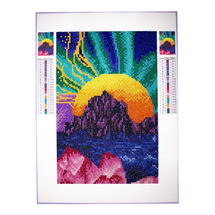 Алмазная мозаика с полным заполнением на холсте &laquo;Горы&raquo;, 20 х 30 см