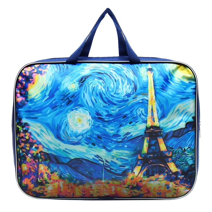 Папка с ручками текстильная А4, 350 х 270 х 70 мм, Calligrata Папка с ручками текстильная А4, 350 х 270 х 70 мм, Calligrata "Париж"