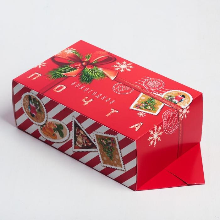 Подарочная коробка - конфета новогодняя складная &laquo;Новогодняя почта&raquo;, 18 х 28 х 10 см, Новый год