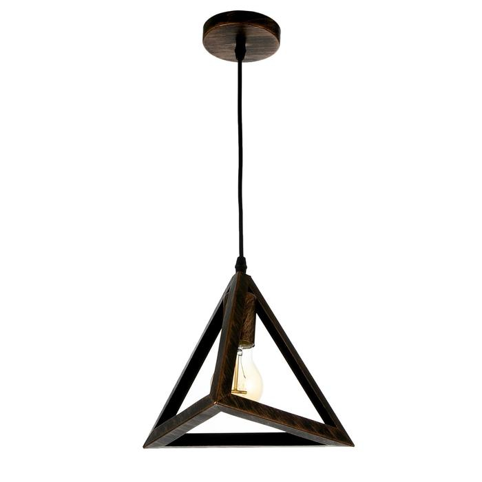 Светильник BayerLux Подвес Светильник BayerLux Подвес "Пирамида" 1x40Вт E27 черно-золотой 16х16х16-116 см