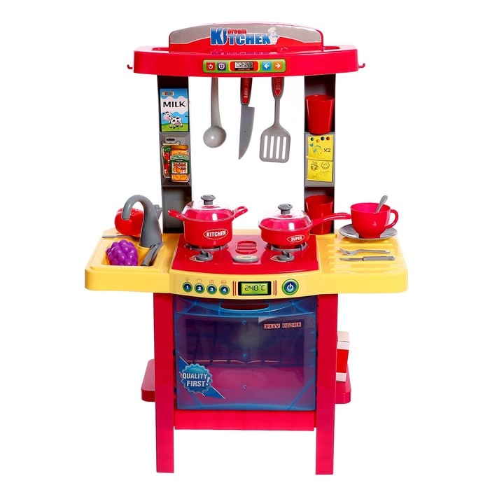 Игровой набор &laquo;Кухня мечты&raquo; с посудой и продуктами, свет, звук, работает от батареек
