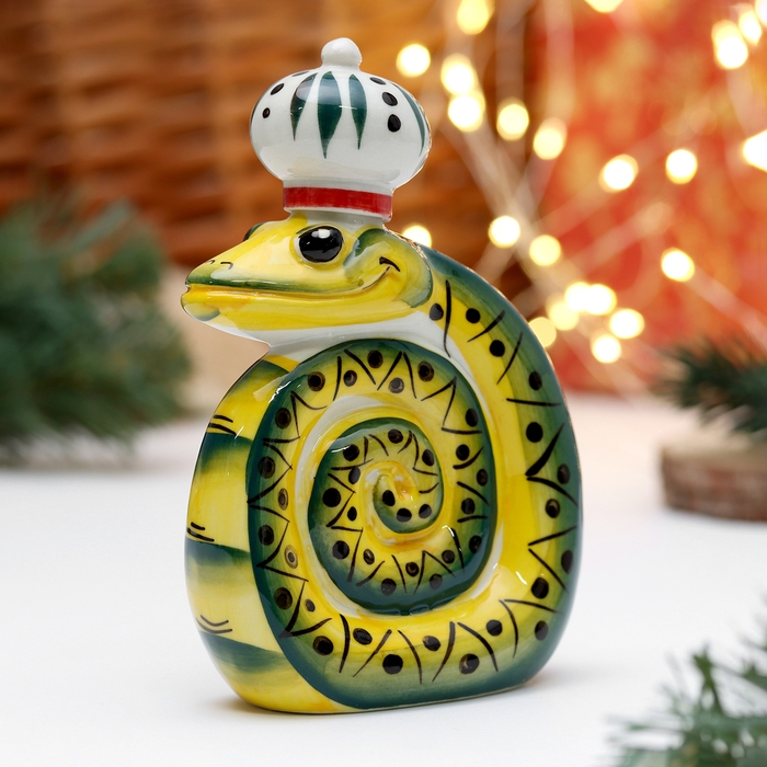 Новый год. Фляга фарфоровая символ года "Змей Шкалик Казанский", 13 см, 100 мл