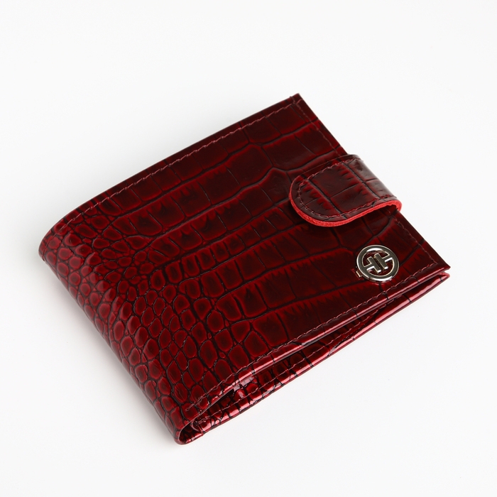 Кошелёк женский на кнопке, TEXTURA, отдел для карт, монет, цвет бордовый Кошелёк женский на кнопке, TEXTURA, отдел для карт, монет, цвет бордовый